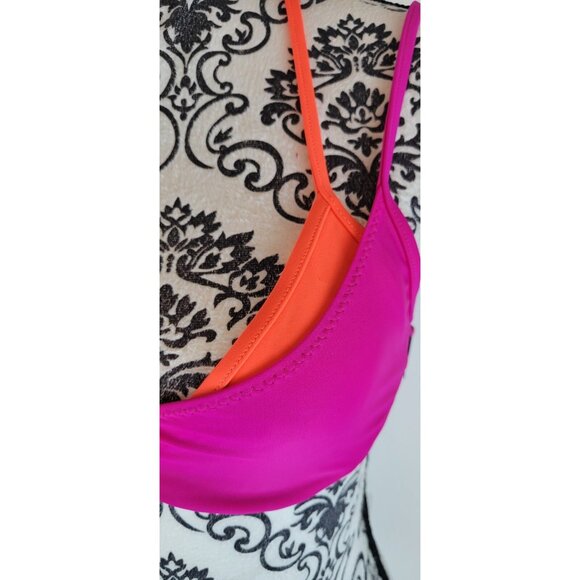 SAME LOS ANGELES Bikiny Top Underwire Double Layer Orange /Fuisha Medium - Picture 4 of 9